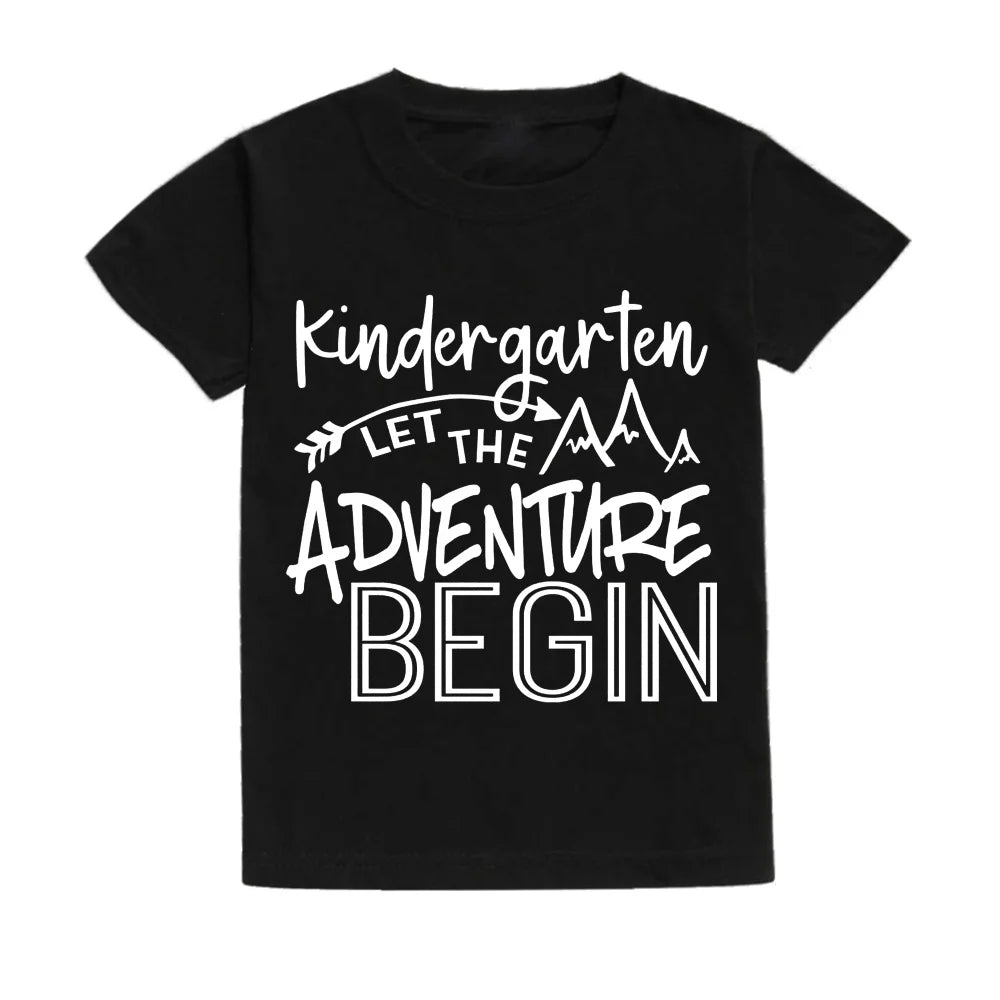 Kindergarten Children's Clothing First Day of School Children's T-Shirt Fashion Print Tops for Kids 3-6 Years Loose Kids Clothes