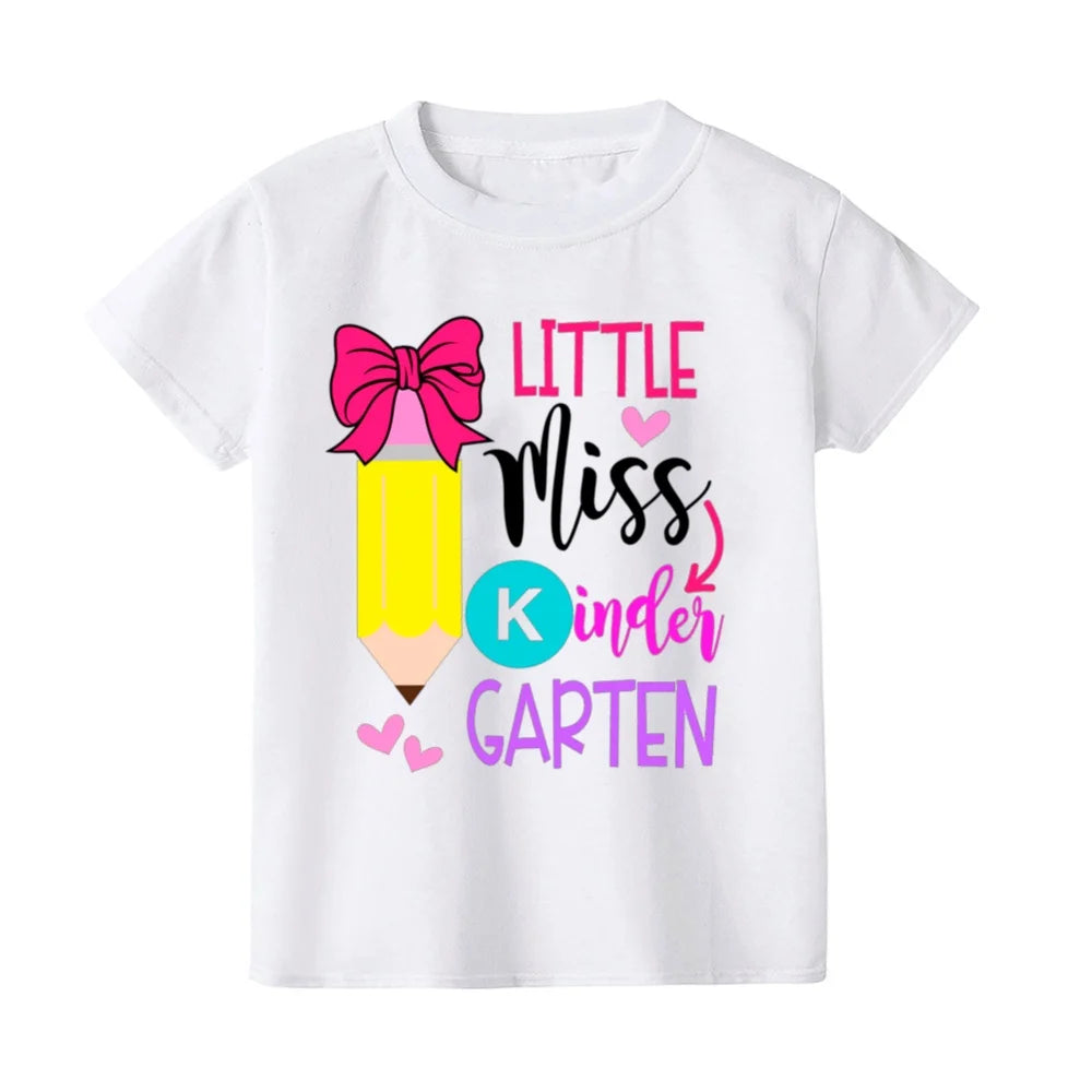 Kindergarten Children's Clothing First Day of School Children's T-Shirt Fashion Print Tops for Kids 3-6 Years Loose Kids Clothes